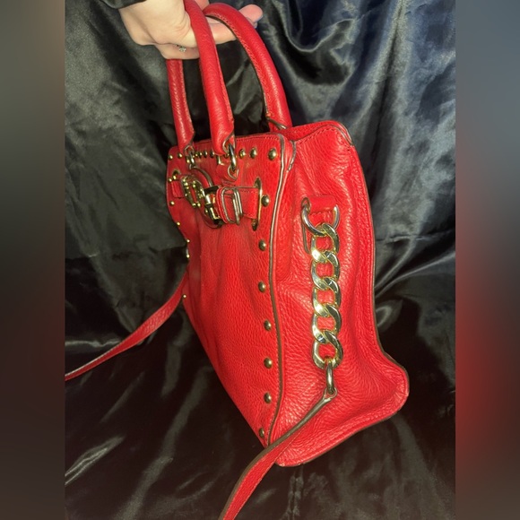 Michael Kors red & gold chain crossbody purse. Used. - Picture 7 of 7